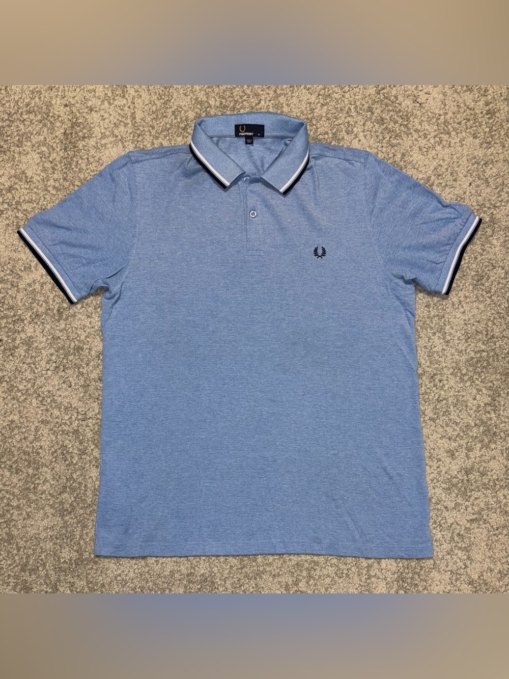 Fred Perry M3600 Twin Tipped Pique Polo Mens XL Blue